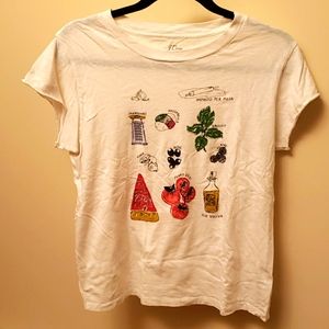 J Crew Pizza Ingredients Tshirt